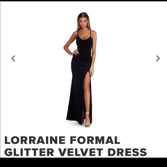 windsor black velvet dress